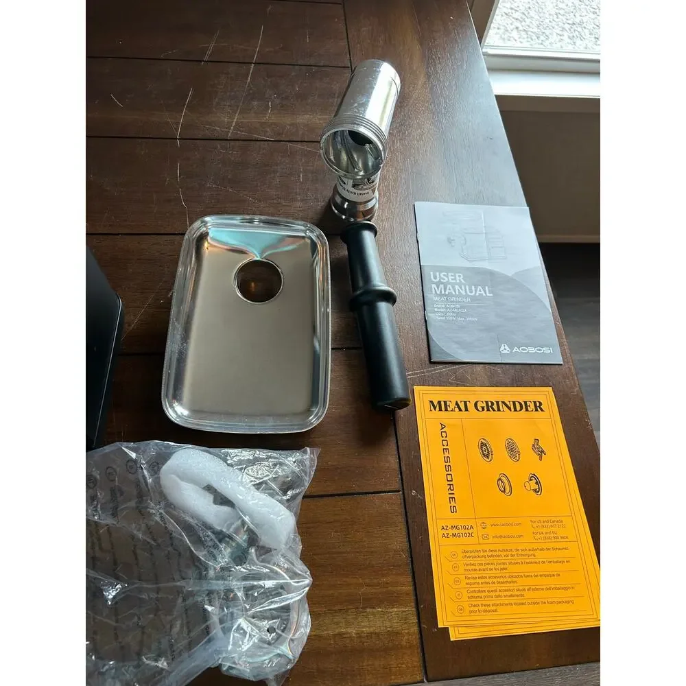 AOBOSI Electric Meat Grinder AZ-MG192A Stainless Steel Sausage Stuffer Reverse